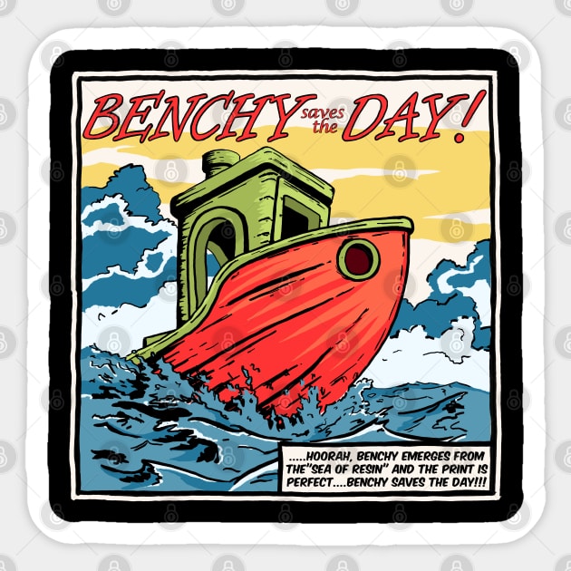 Benchy saves the Day! Sticker by Fibre Grease